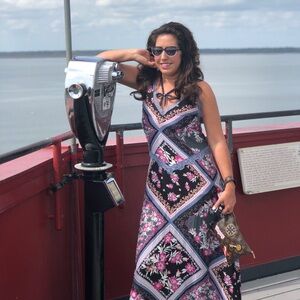 Intimately Free People Women's Stevie Printed Lace Trim Maxi Dress S